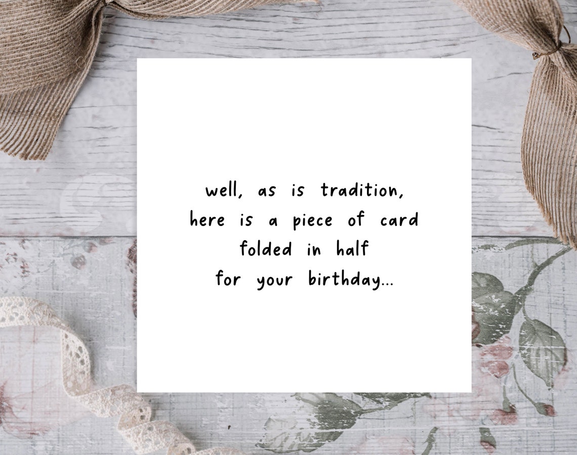 Sarcastic Minimalist Birthday Card Handwritten Joke Card Print - Image 2