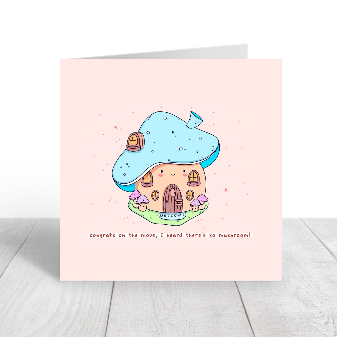 Kawaii Mushroom House Congrats On The Move New Home Art Print - Image 5