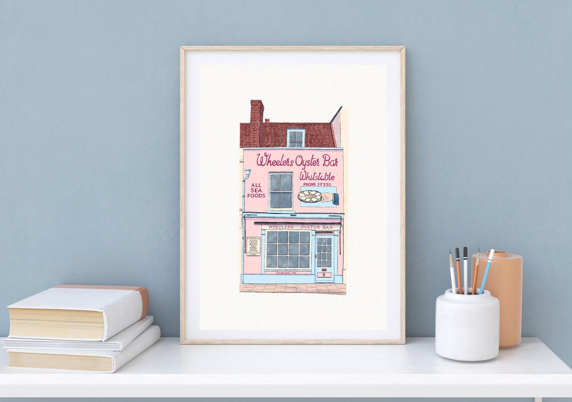 Wheelers Oyster Bar Whitstable Watercolour Art Print - Image 2