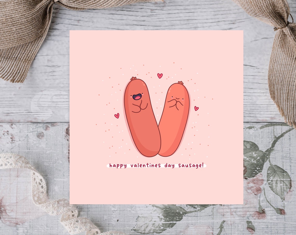 Happy Valentines Day Sausage Kawaii Sausage Pair Love Poster - Image 3