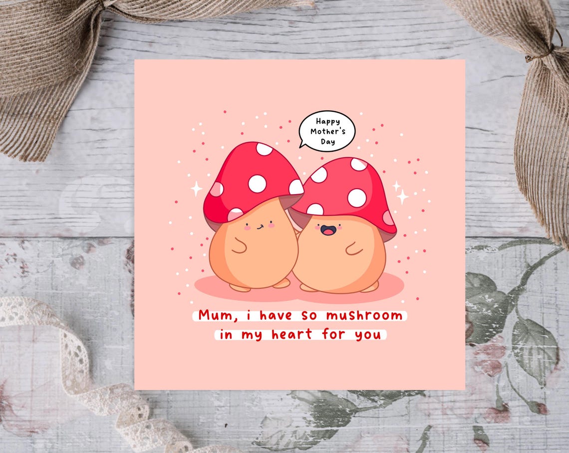 Kawaii Mum I Have So Mushroom in My Heart for You Pun Art Print - Image 2