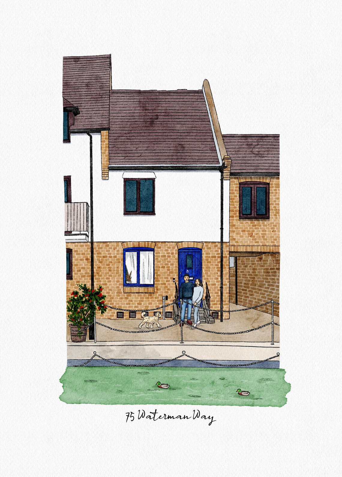 Custom Watercolor House Portrait Our First Home Gift Wall Art - Image 4