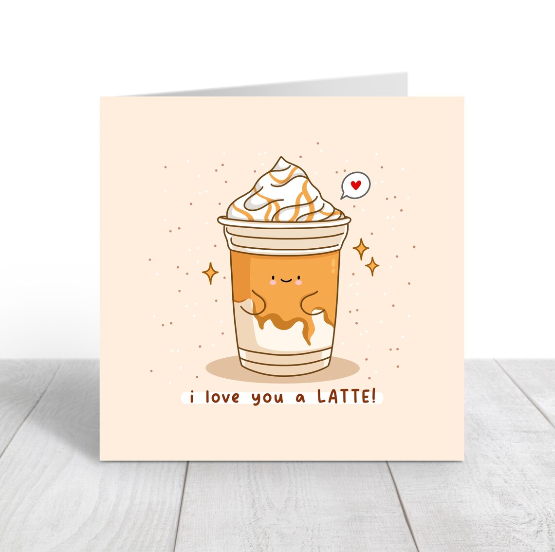 Cute Latte Kawaii Card, Coffee Lover Love Poster - Image 4