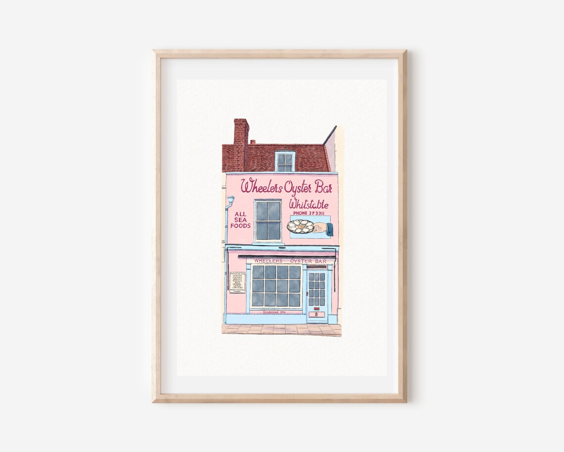 Wheelers Oyster Bar Whitstable Watercolour Art Print - Image 5