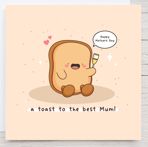Cute Mothers Day Card Food Pun Card Kawaii Punny Card Card For Mum Best Mum Card Funny Cards