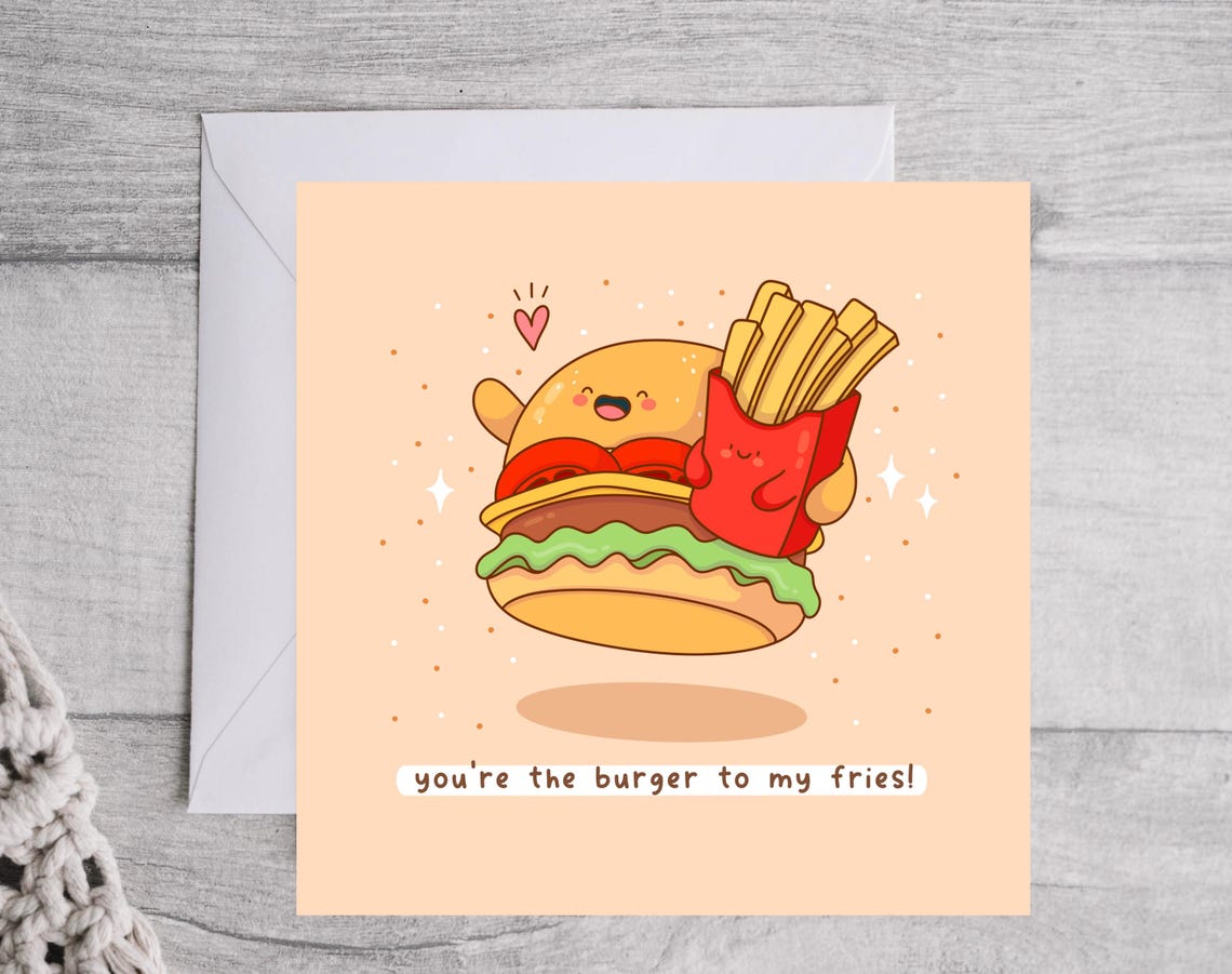 Happy Burger Hugging Fries Youre The Burger To My Fries Wall Art - Image 3