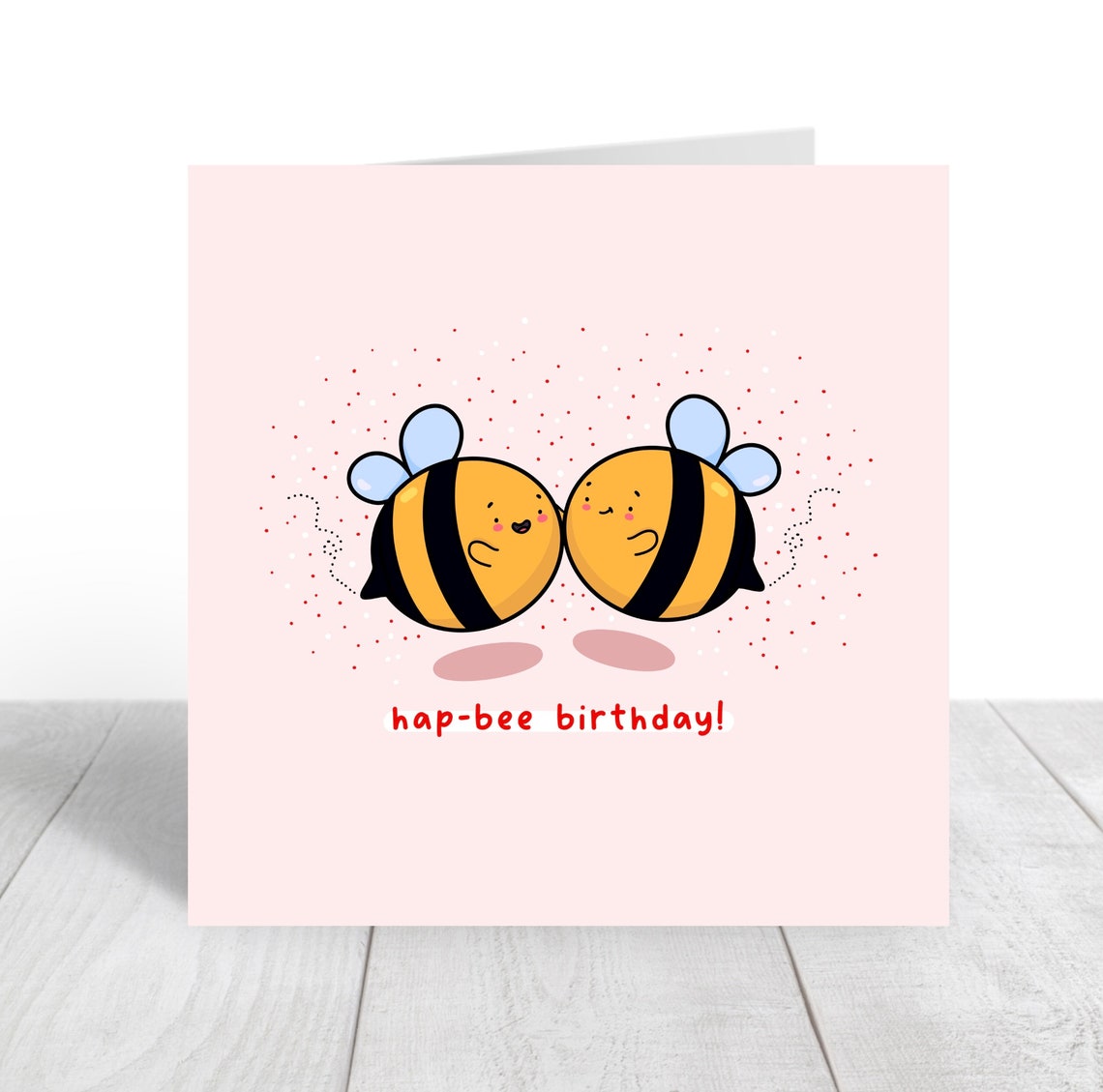 Kawaii Bumble Bees Hap-Bee Birthday Celebration Card Art Print - Image 5