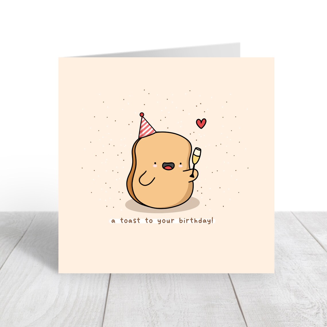A Toast to Your Birthday Cute Champagne Toast Party Card Poster - Image 3