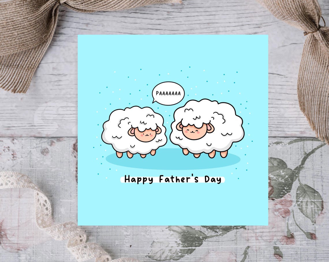 Fluffy Sheep Shouting PAAAAAAA Funny Happy Fathers Day Pun Wall Art - Image 2