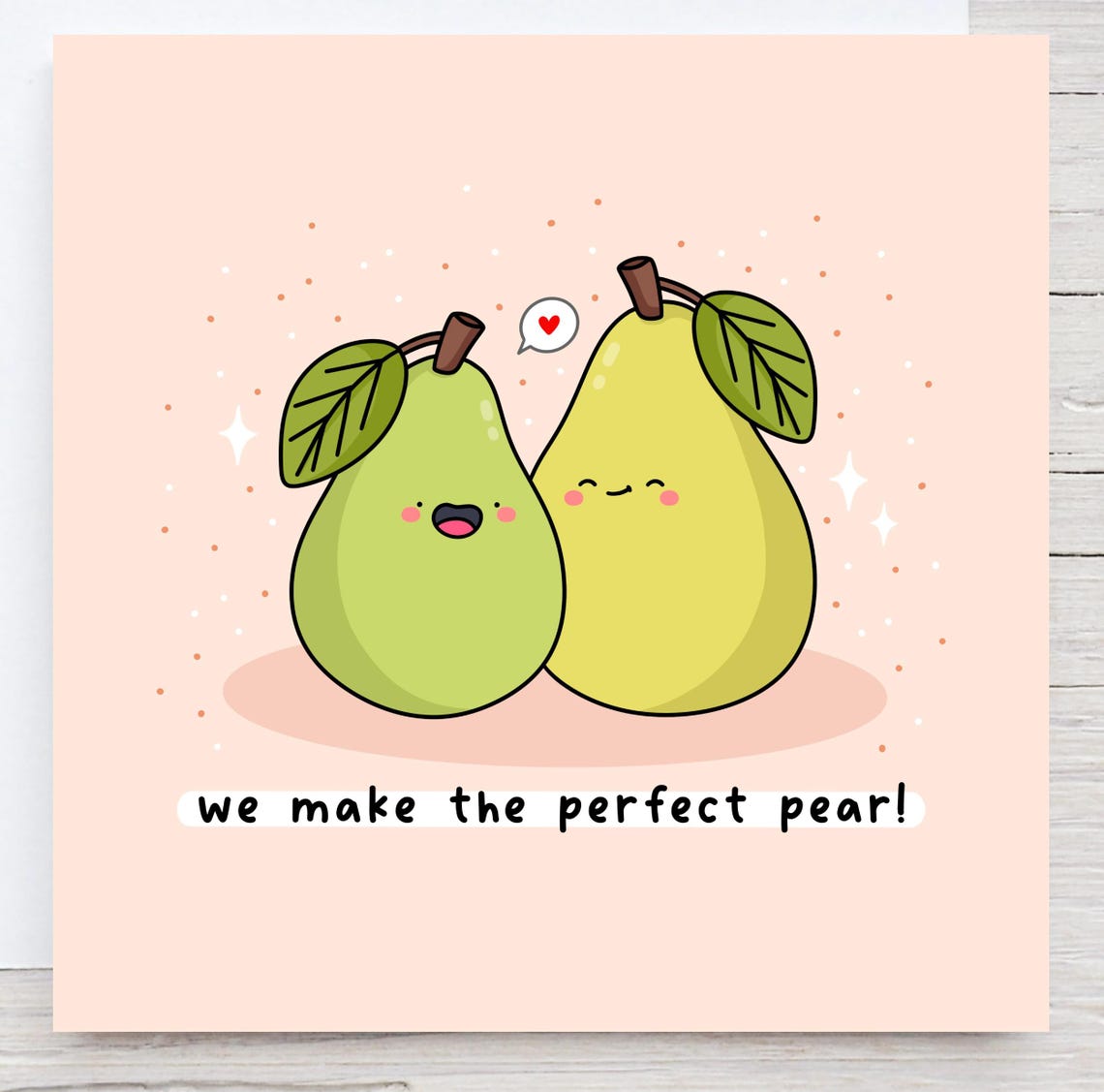 Kawaii We Make the Perfect Pear Hugging Pair Pun Love Art Print