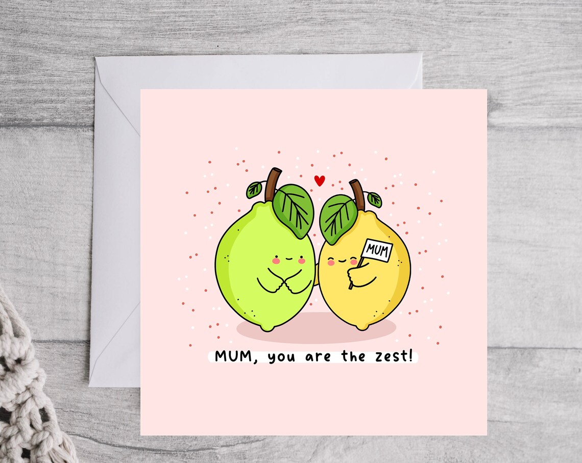 MUM You Are The Zest Citrus Mothers Day Illustrated Card Print - Image 4