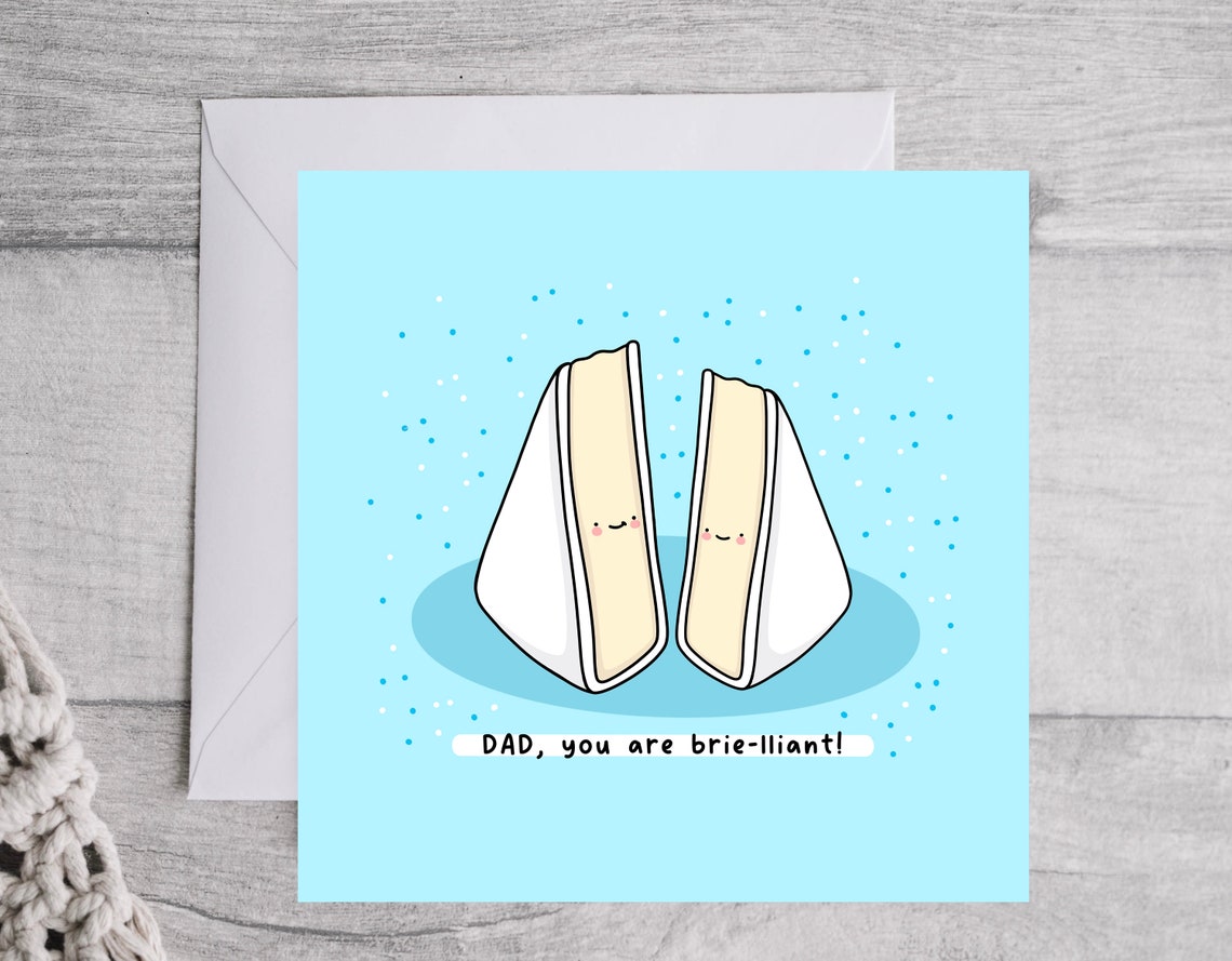 Brie Cheese Wedges DAD You Are Brie-Lliant Fathers Day Wall Art - Image 4