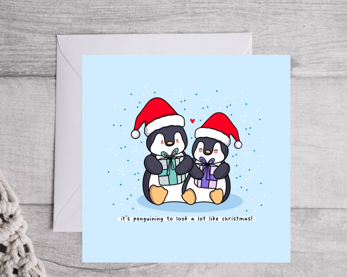 Its Penguining To Look A Lot Like Christmas Illustrated Card Print - Image 3