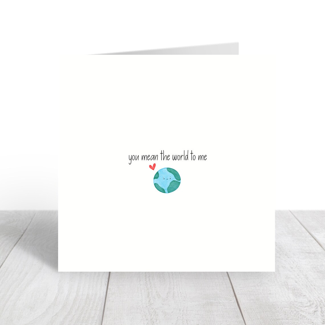 You Mean The World To Me Cute Earth Anniversary Card Wall Art - Image 3