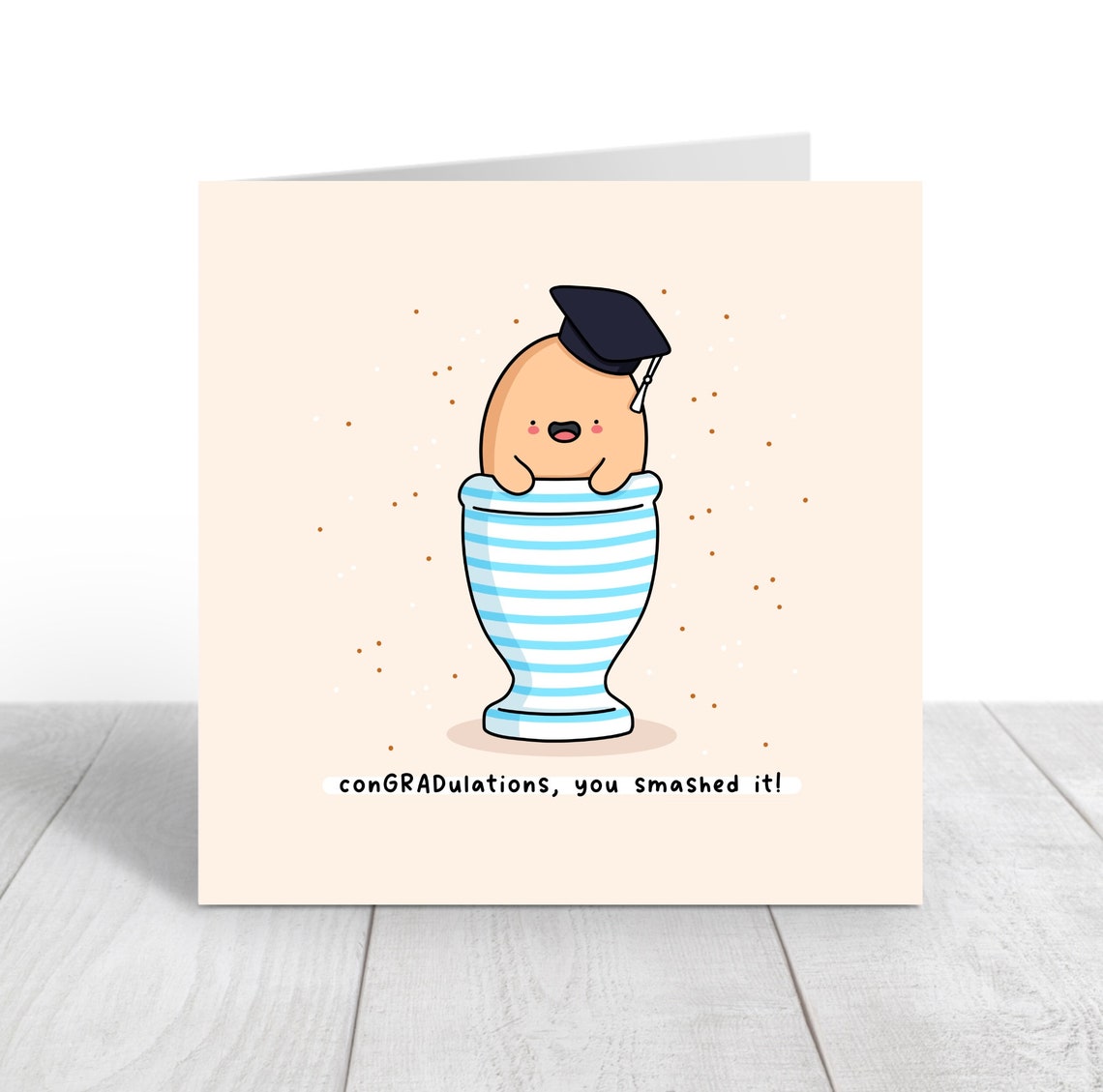 Egg In Striped Cup Graduation Cap ConGRADulations Smashed It Wall Art - Image 5