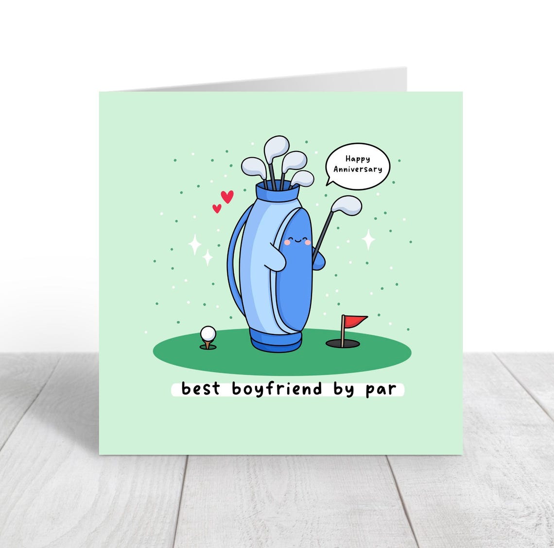 Kawaii Golf Anniversary Pun Poster with Best Boyfriend by Par - Image 2