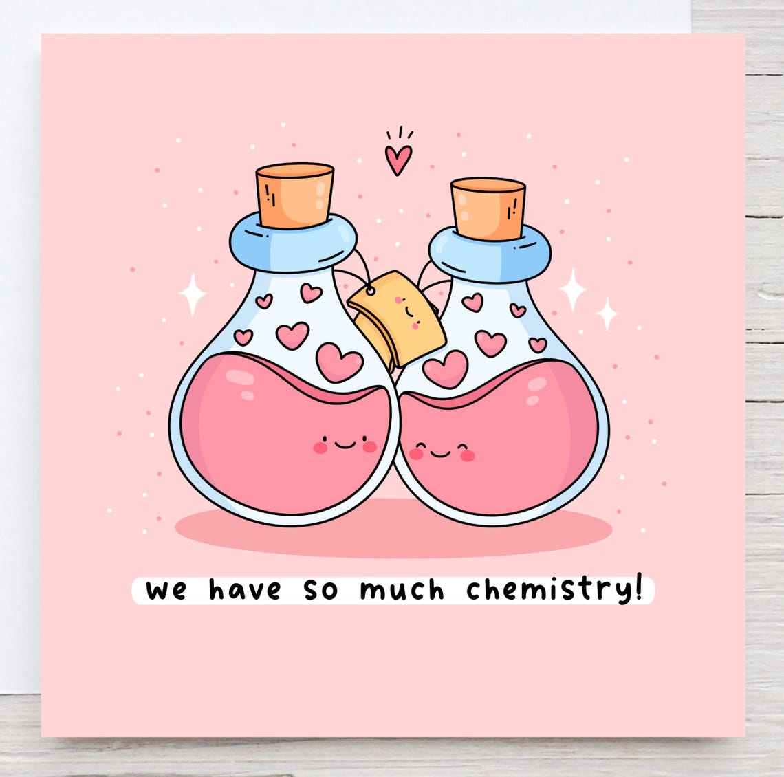 Kawaii We Have So Much Chemistry Love Potion Bottle Pun Art Print