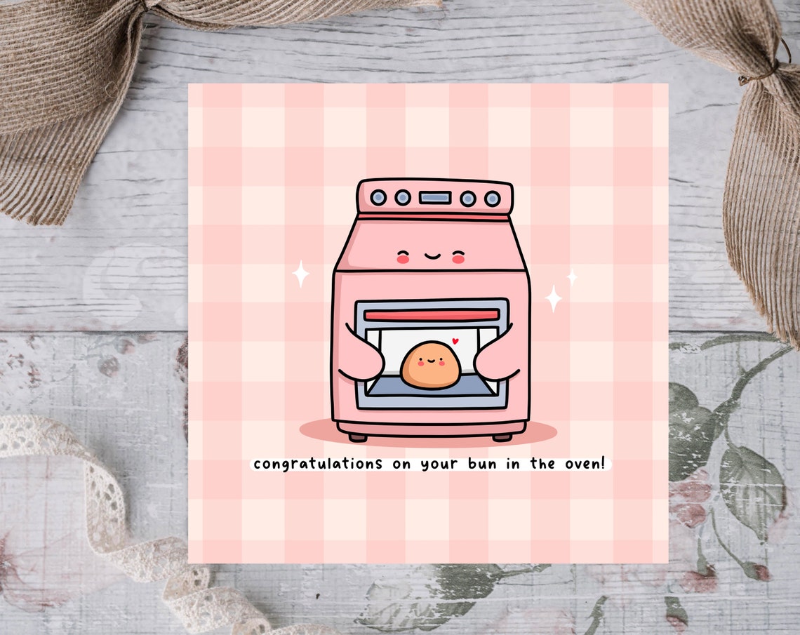 Kawaii Congratulations on Your Bun in the Oven Pun Art Print - Image 2