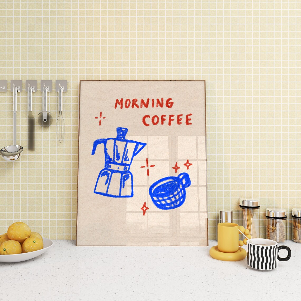 Moka Pot Kitchen Art Print, Italian Coffee