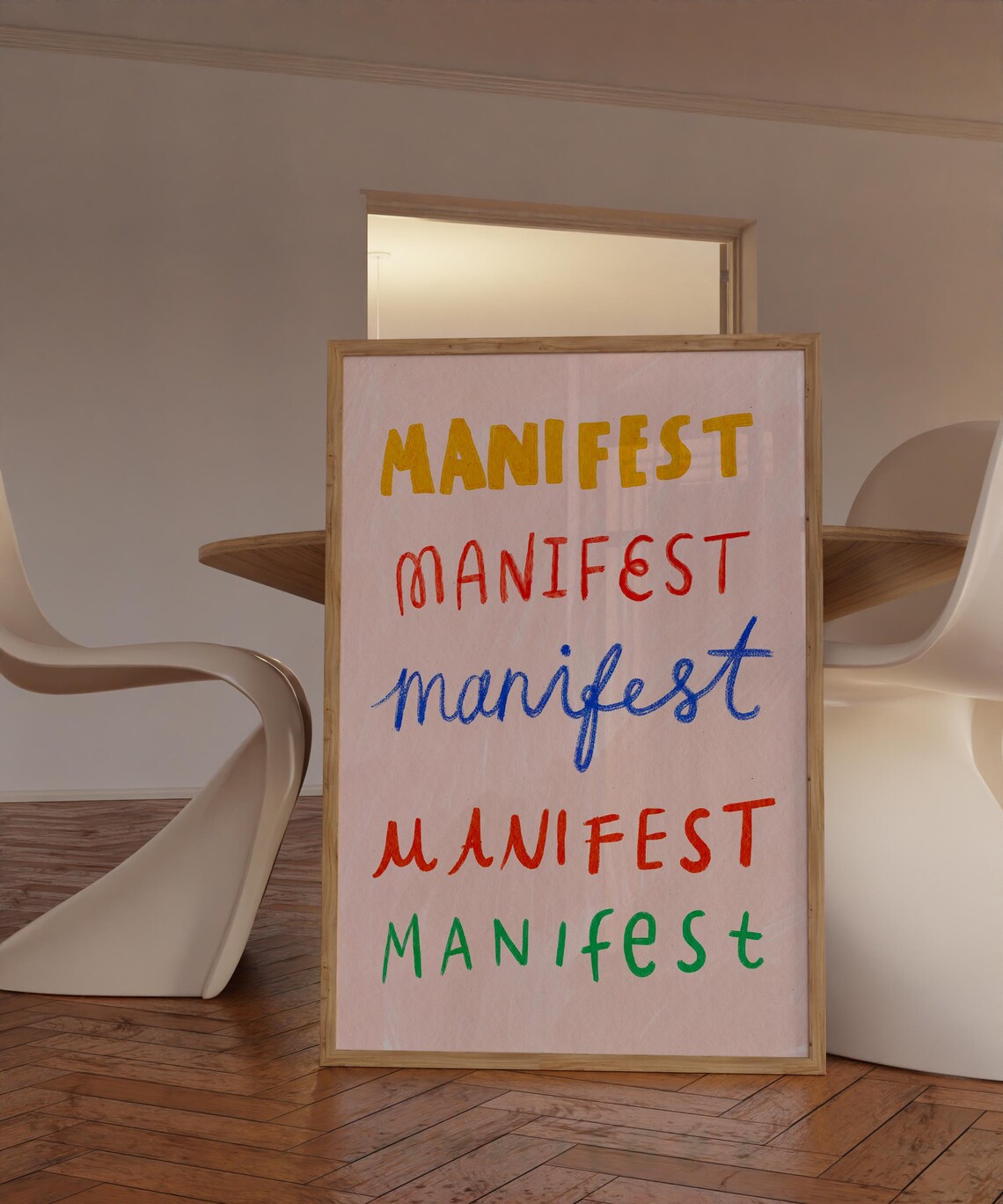 Manifest Quotes Poster, Motivational Typography Art
