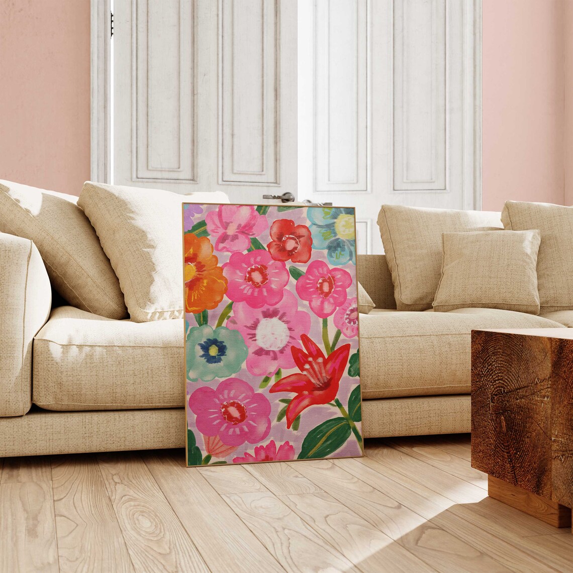 Abstract Floral Gouache Botanical Art Print