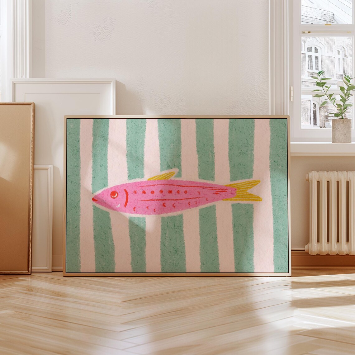 Sardine Fish Colorful Dopamine Coastal Art Print