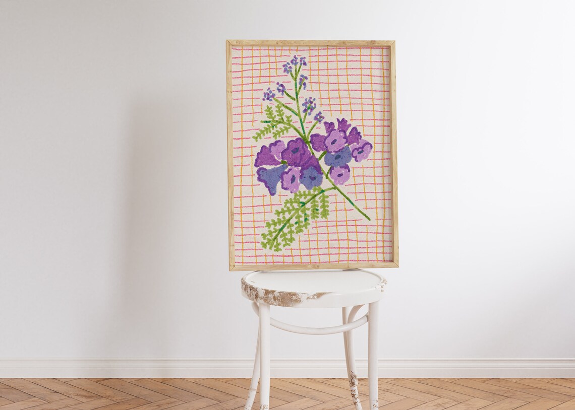 Jacaranda Flower Eclectic Floral Art Print