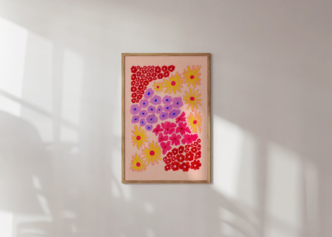Abstract Floral Print Colorful Botanical Wall Art