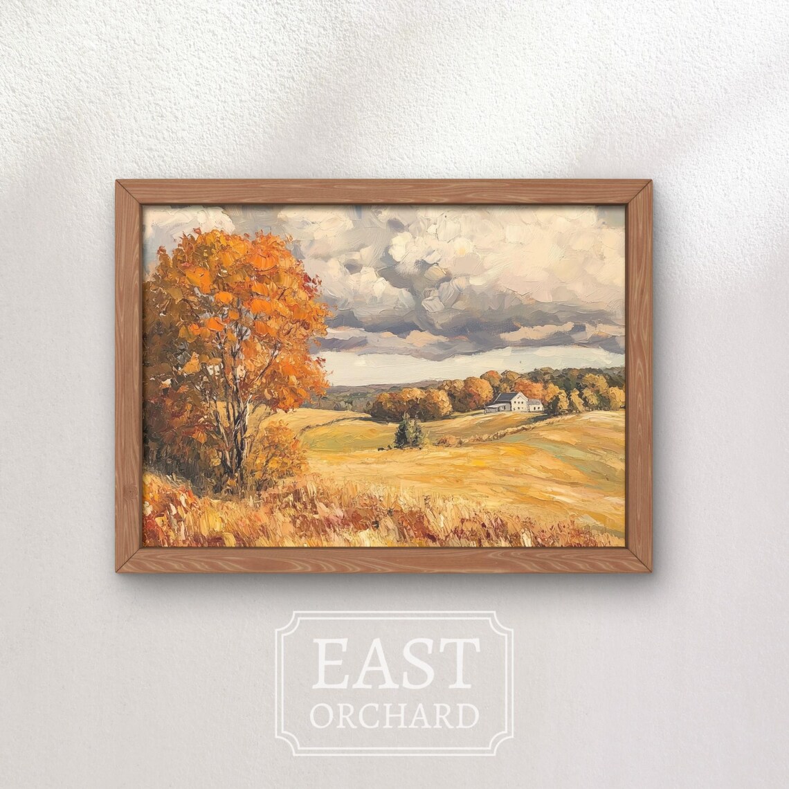 Vintage Autumn Oil Painting Styled Print, French Country - Image 2