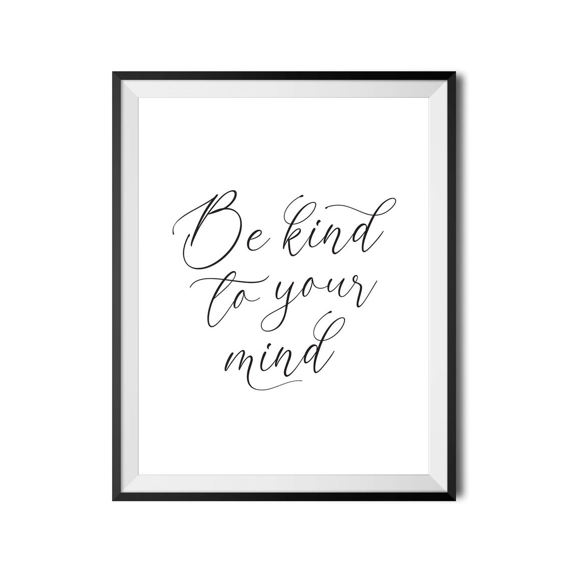 Be Kind To Your Mind Mental Wellness Script Typography Wall Art - Image 3