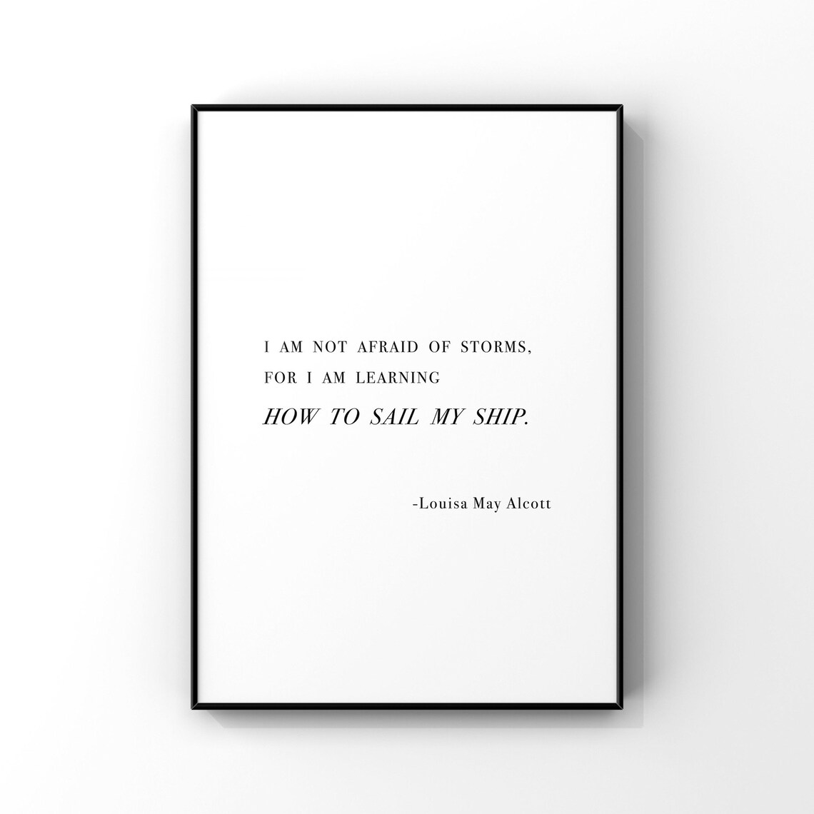 Louisa May Alcott Quote Art Print, Nautical