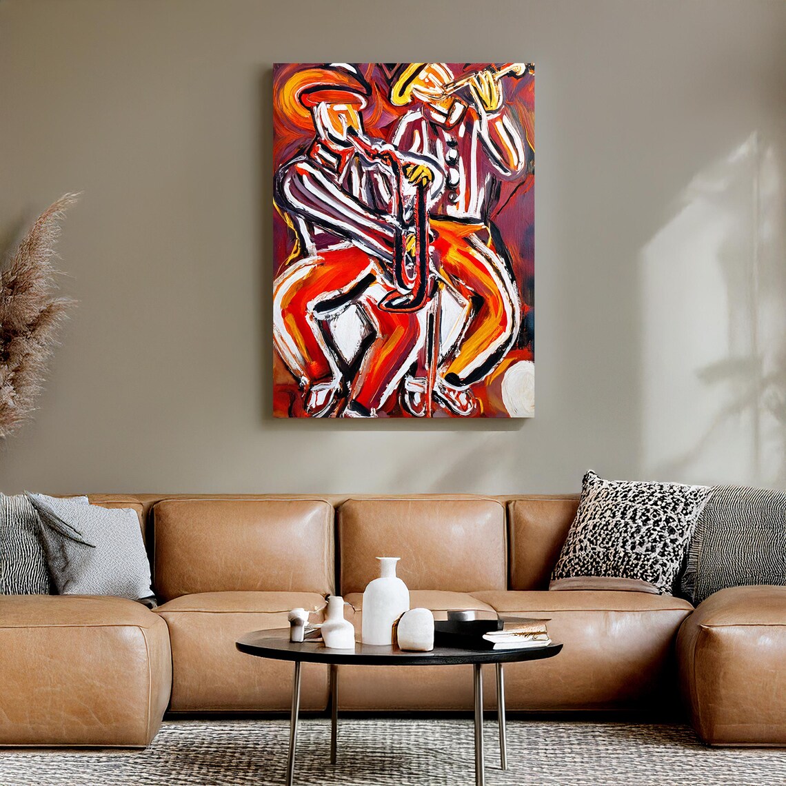 Abstract Jazz Musicians, Expressionist Music Poster - Image 3