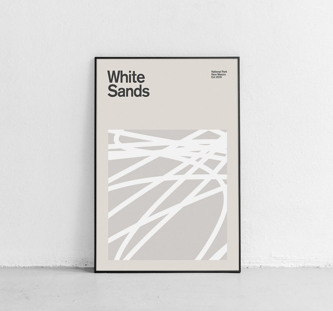 White Sands National Park Mid-Century Travel Poster