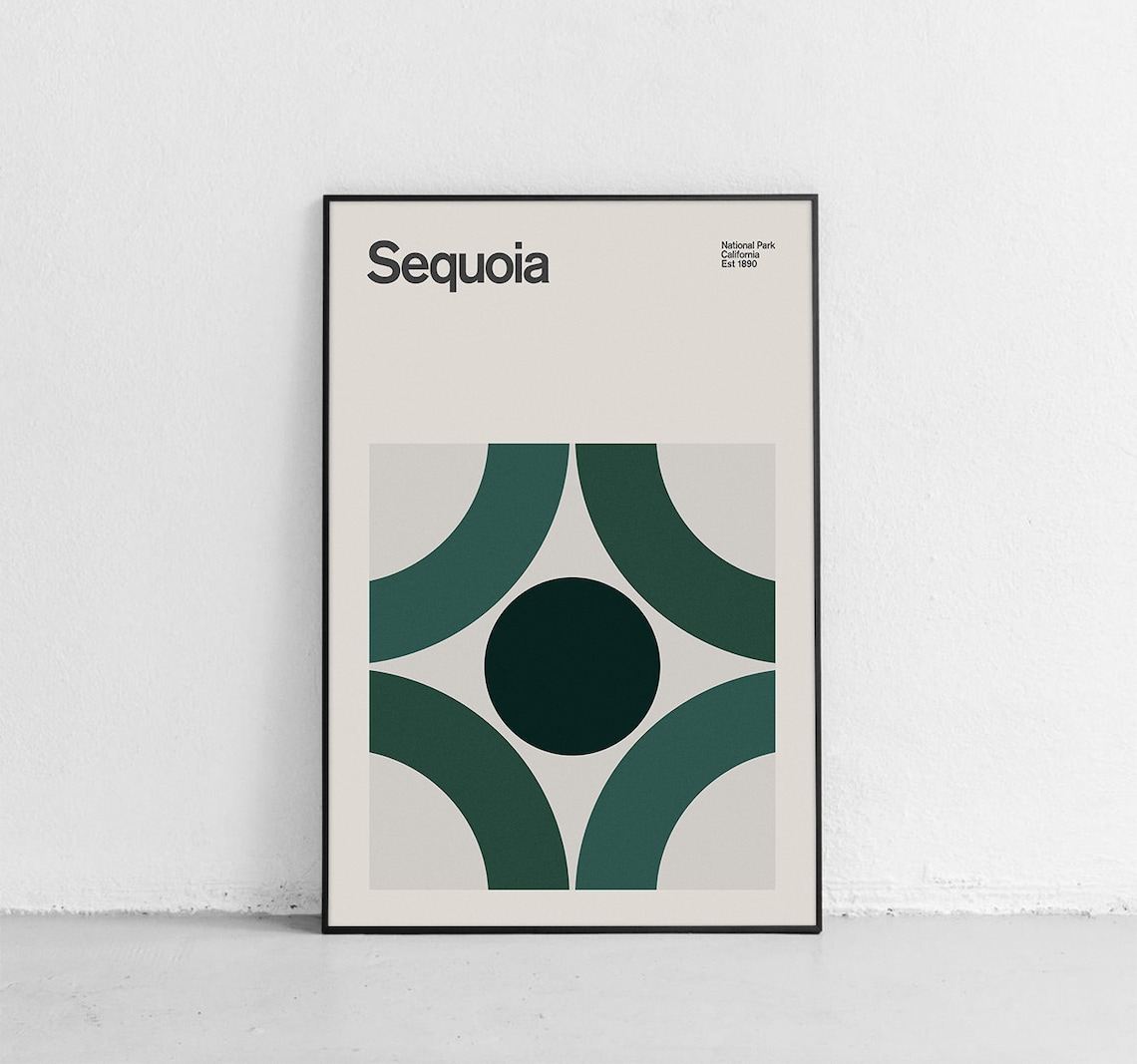 Sequoia National Park Mid-Century Travel Poster