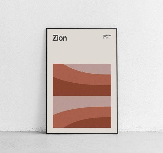 Zion National Park Abstract Travel Poster