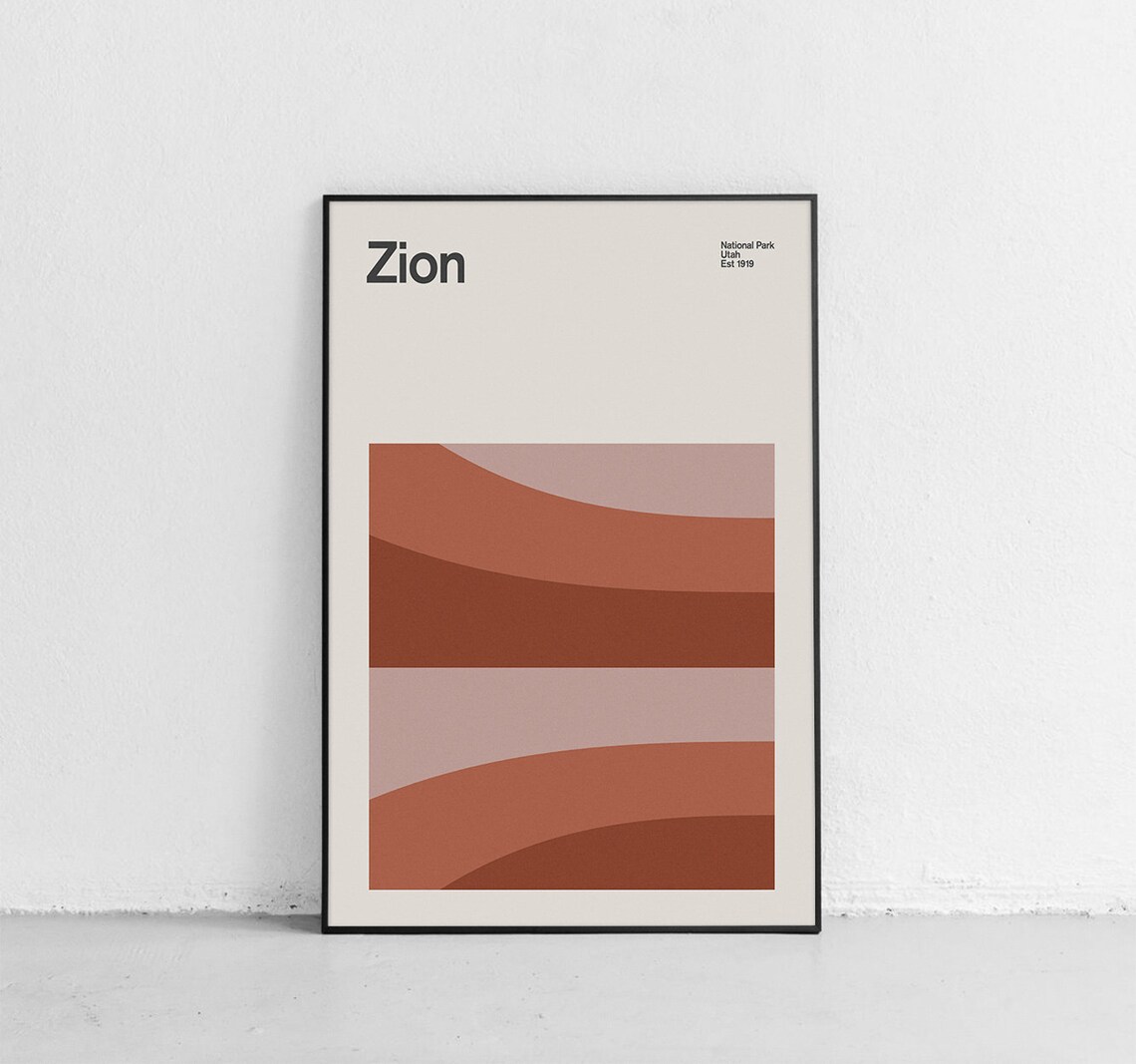 Zion National Park Abstract Travel Poster
