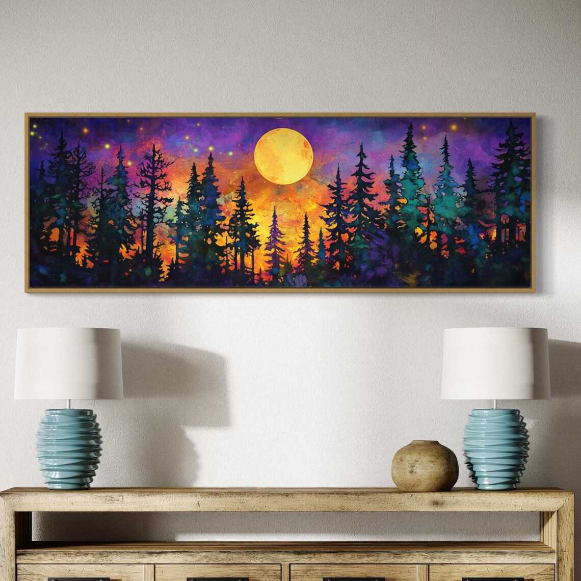 Magical Forest Moonlit Fantasy Landscape Art Print