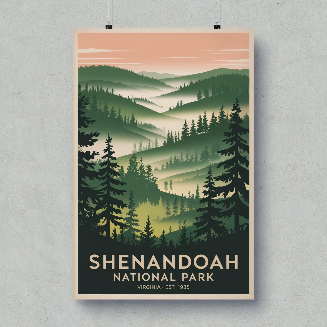 Vintage Shenandoah National Park Travel Poster