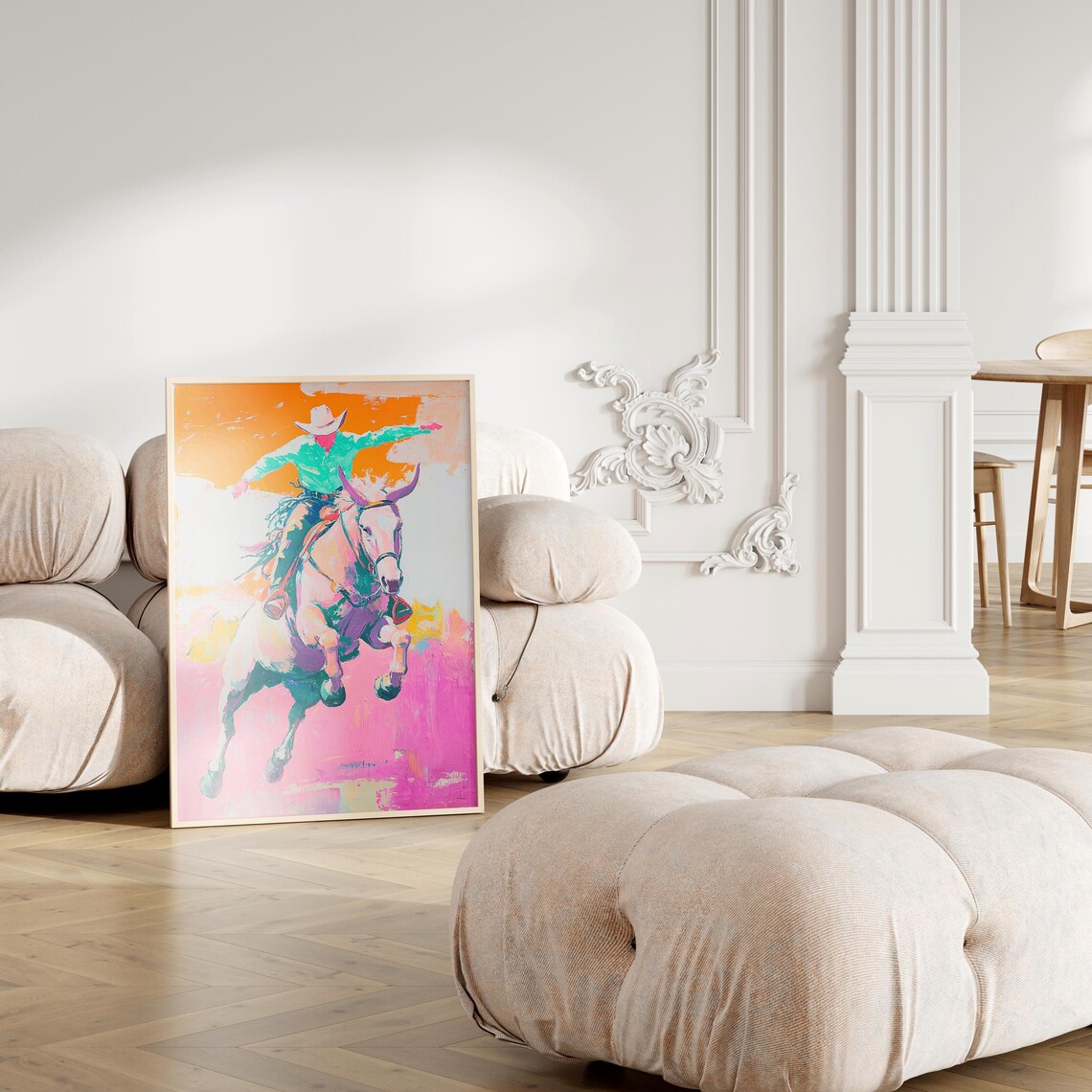 Colorful Cowboy Rodeo Rider Bucking Horse Pop Art Style Poster - Image 2