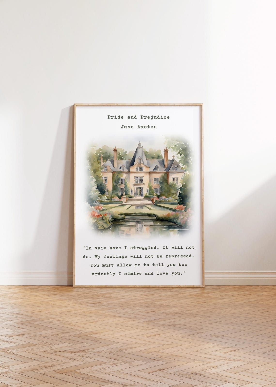 Pride And Prejudice Jane Austen Quote Literary Watercolor Art Print - Image 2