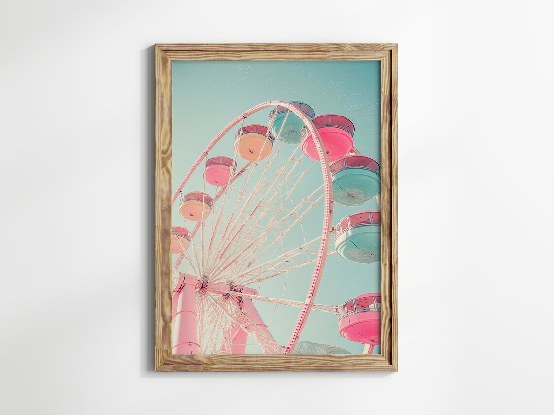Retro Ferris Wheel Art Print, Vintage Americana - Image 3