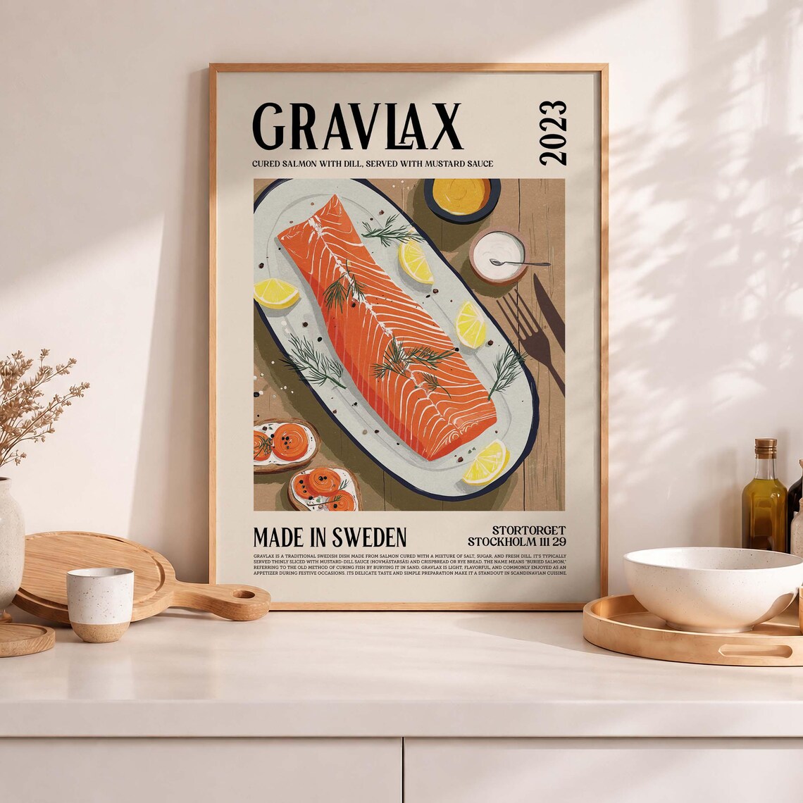 Gravlax Salmon Illustration, Art Print