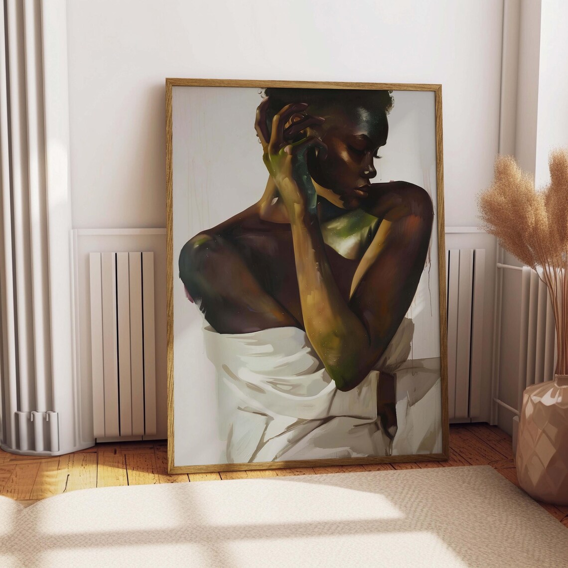 African American Girl Portrait, Black Beauty Illustration