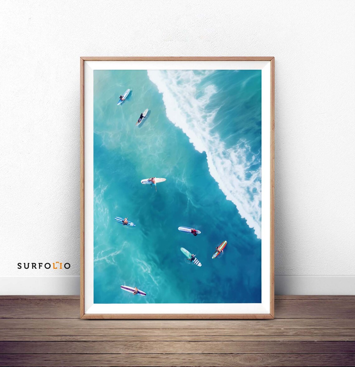 Aerial Surfers Poster, Surf Drone Photography