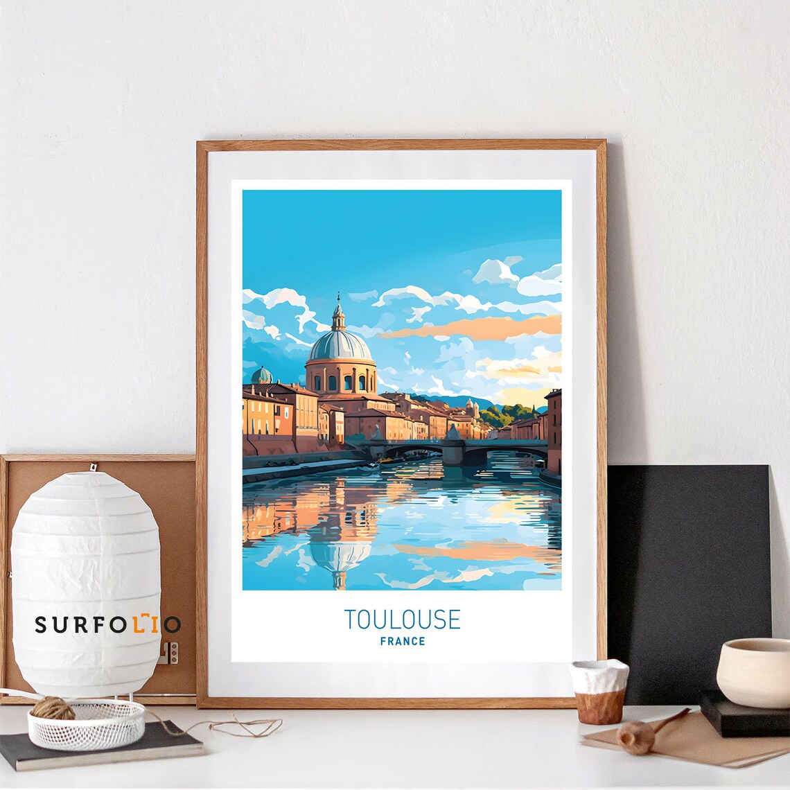 Toulouse France Travel Poster, City Illustration