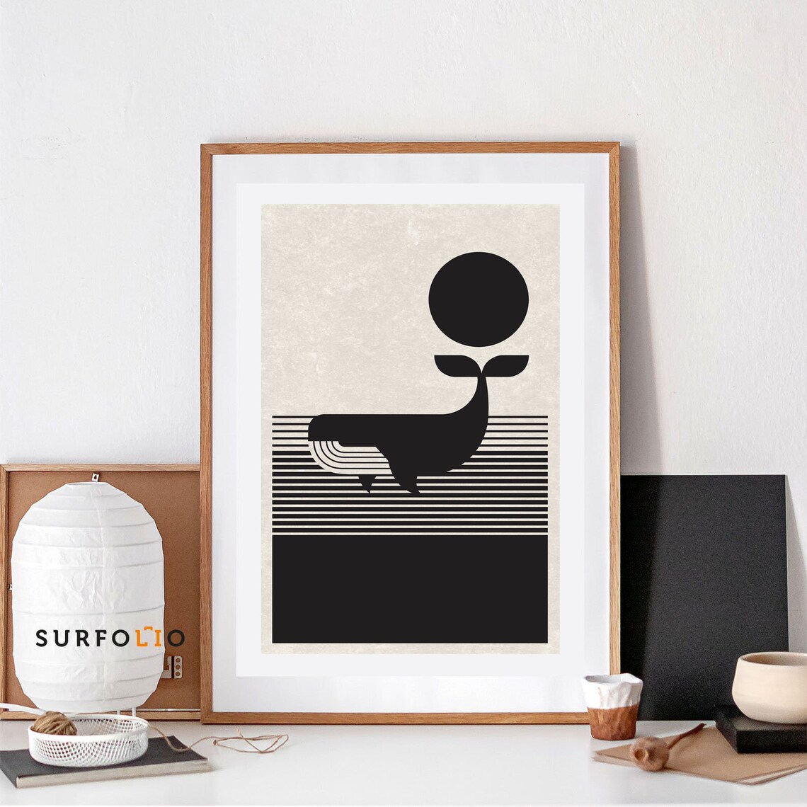 Black Whale Vintage Art Print, Humpback Illustration