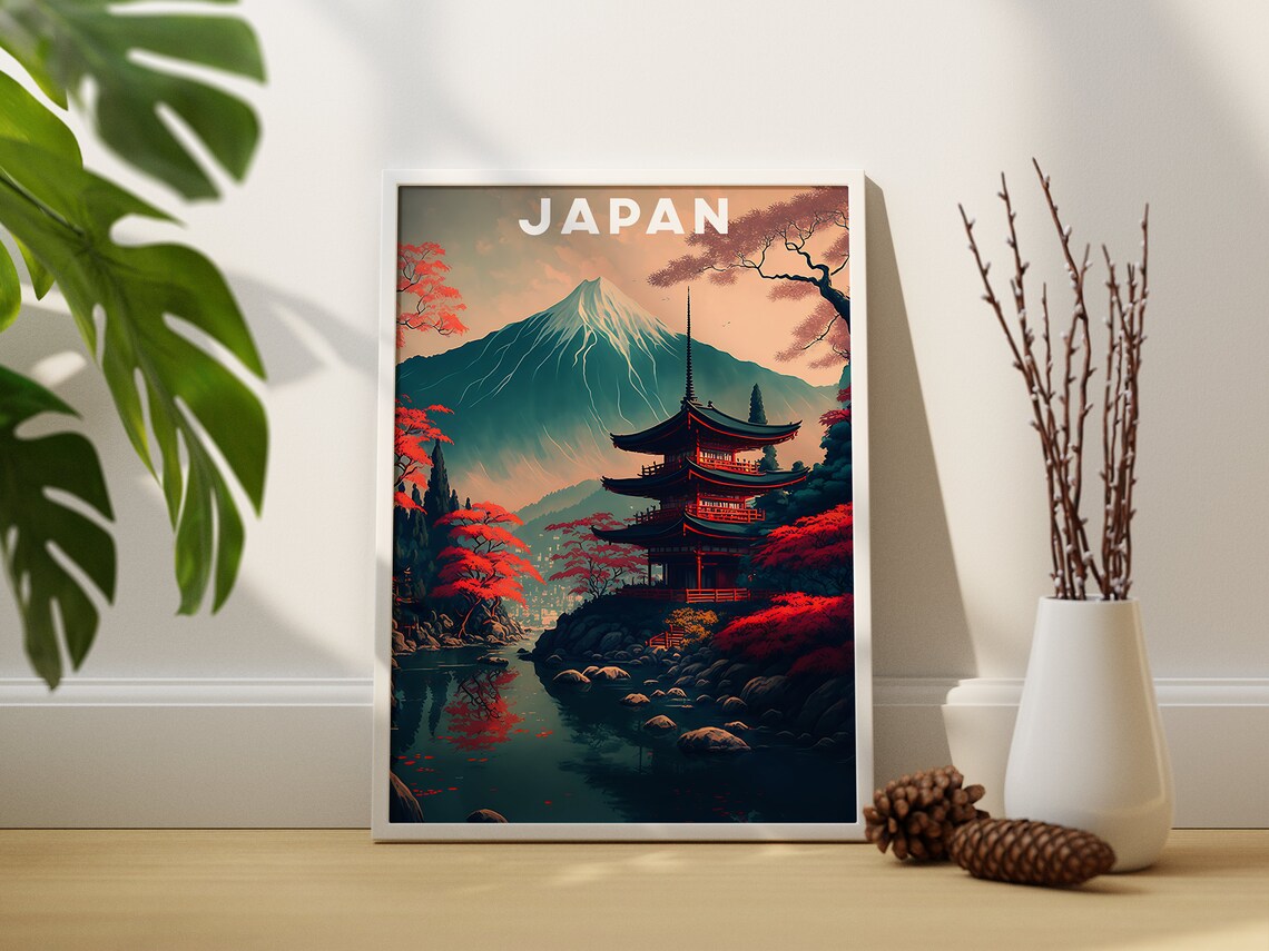 Mount Fuji Japan Travel Poster Art Print - Image 2