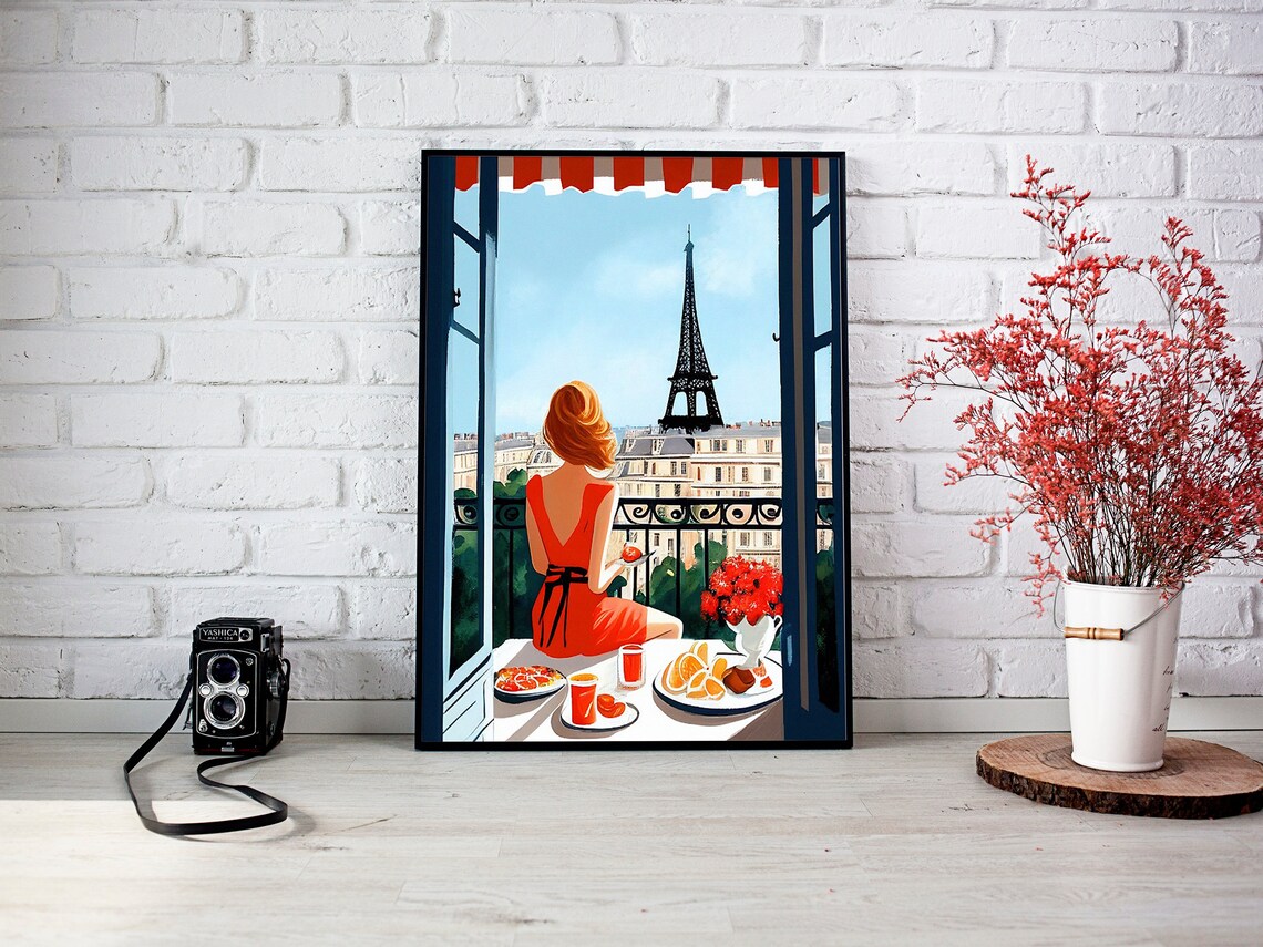Paris Eiffel Tower Poster, France Travel Print