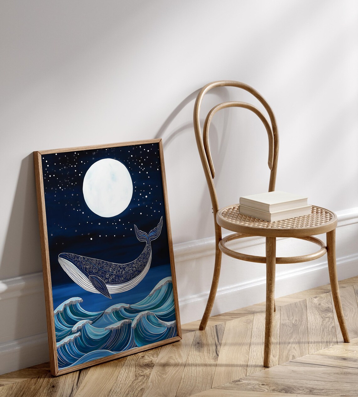 Ocean Wave Whale Nautical Decor Art Print - Image 2