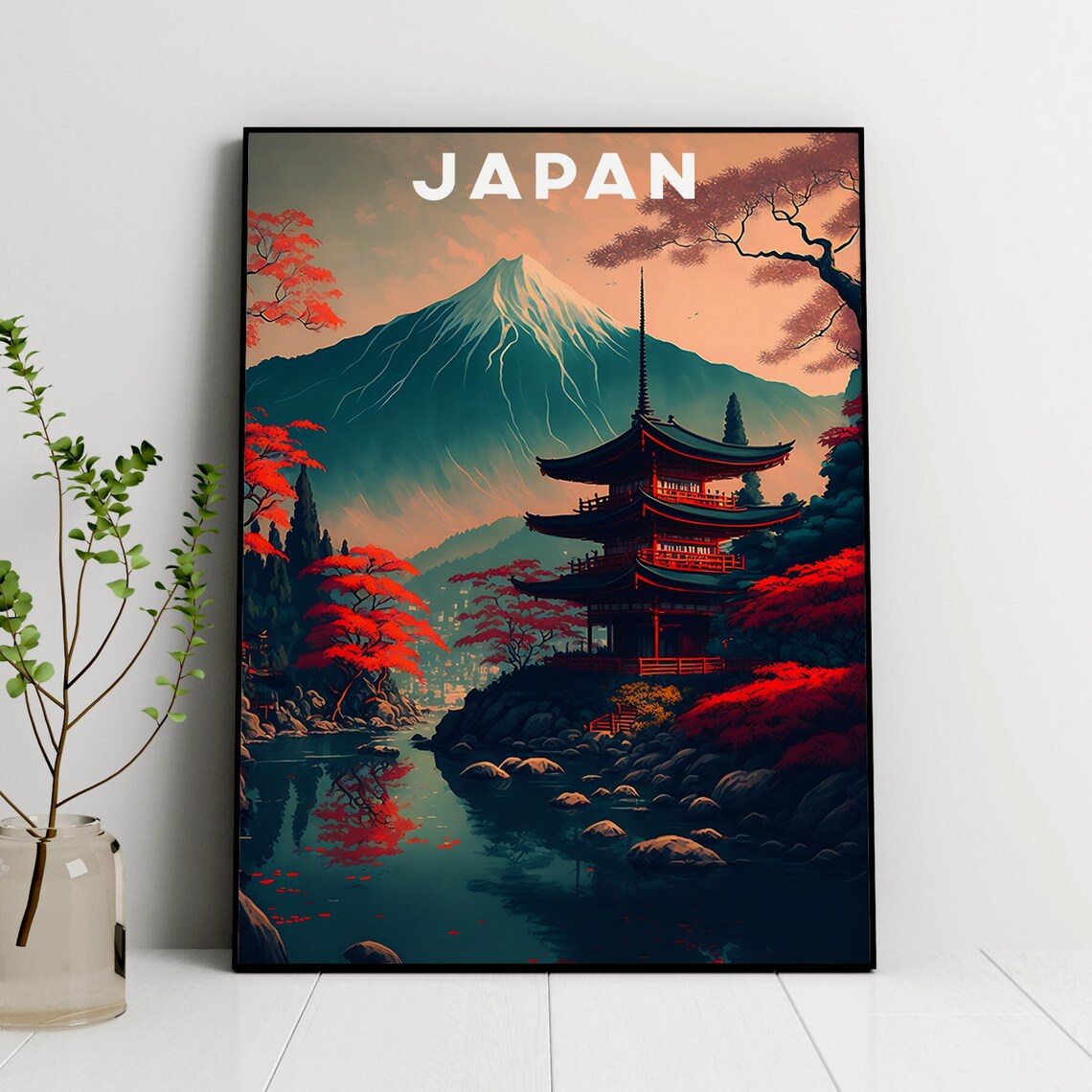 Mount Fuji Japan Travel Poster Art Print - Image 3